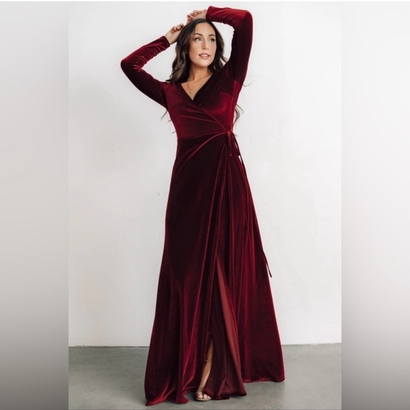 BALTIC BORN Esmeralda Velvet Wrap Dress Sz S - Picture 2 of 7